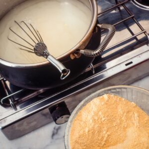 POLENTA AI CECI CON CREMA AI PETALI DI ROSA (STEP 1) - S2904378