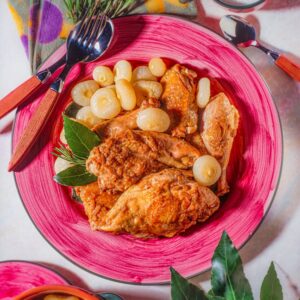 S64970 FARAONA AL BRANDY CON CIPOLLINE GLASSATE