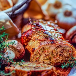 ROTOLO DI VITELLO CON FUNGHI E PEPERONI - S4300