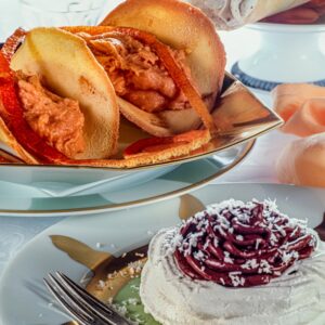 TEGOLINE ALL'ARANCIA, CANESTRINI DI MERINGA, CONI ALLA RICOTTA E CIOCCOLATO - S 26970 - 7754