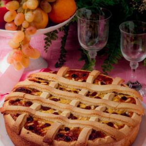 CROSTATA CON CREMA COTTA, UVA PASSA E PINOLI - S78258