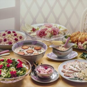 RISOTTO CON LE MARGHERITE, INSALATA DI GERANI, ZUPPA DI FIORI DI ZUCCHINE, ROAST-BEEF ALLE ROSE, SOGLIOLE AL GELSOMINO - S 58860 - 4519