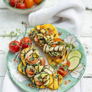 TARTINE DI POLENTA CON MELANZANE E ZUCCHINE - 4418
