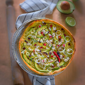 FOCACCIA CON LIME AVOCADO PORRI E POLA DI GRANCHIO - 0470