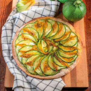 FOCACCIA CON ZUCCHINE TONDE E FIORI DI ZUCCHINA - 8819