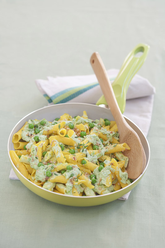 GARGANELLI ALLO ZAFFERANO CON CREMA DI PISELLI - 0375