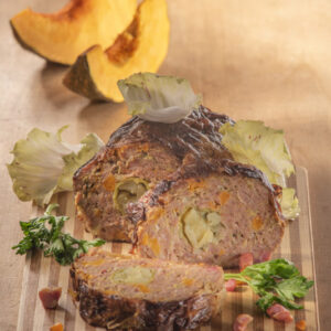 POLPETTONE DI MANZO CON RADICCHIO VARIEGATO PATATE PANCETTA E ZUCCA - 4755