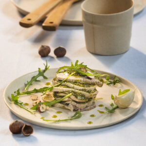 SCALOPPINE DI VITELLO AL PESTO DI RUCOLA ALLE NOCCIOLE - 4981