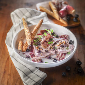 BRACIOLE CON PANCETTA E MIRTILLI - 4866