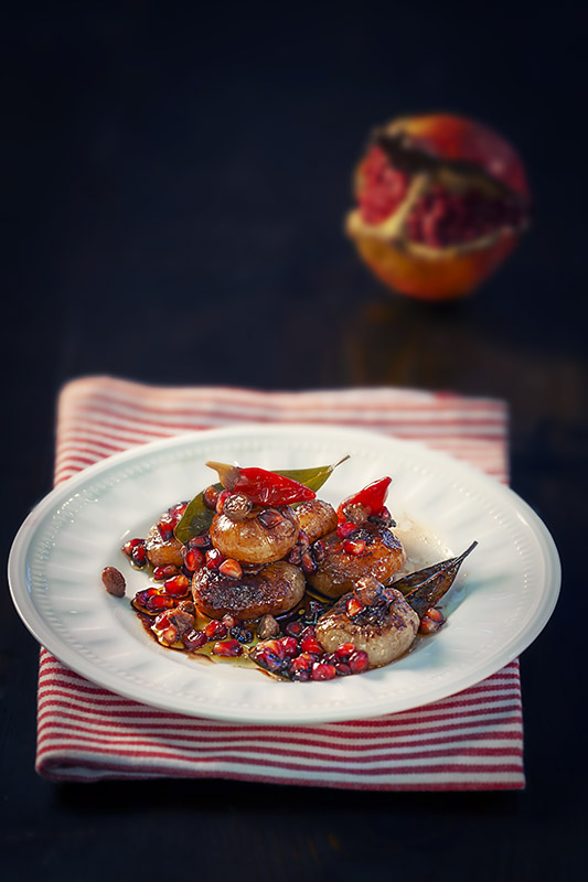 CIPOLLINE CON SCALOGNO UVETTA MELAGRANA ALLORO PEPERONCINO ACETO BALSAMICO - 4745