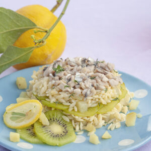 SFORMATINO DI RISONI KIWI PATATE LESSE TIMO E ORATA MARINATA AL LIMONE – 4853