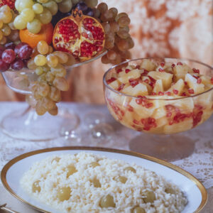 RISOTTO CON UVA BIANCA E PROSECCO, MACEDONIA DI ANANAS E MELAGRANA - S 244870 - 8325