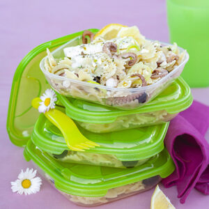 PICNIC – INSALATA DI PASTA DI FARFALLE POLPO PORRI TIMO FETA LIMONE – 4693