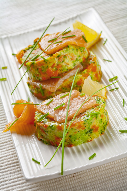 MEDAGLIONI DI BROCCOLI E CAROTE AL SALMONE - 1709
