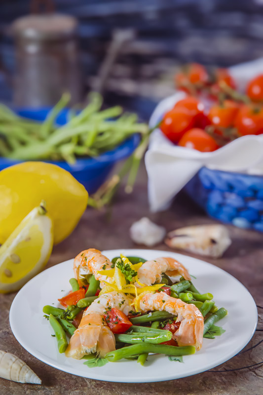 ANTIPASTO DI SCAMPI, FAGIOLINI E POMODORO - GT6J1811