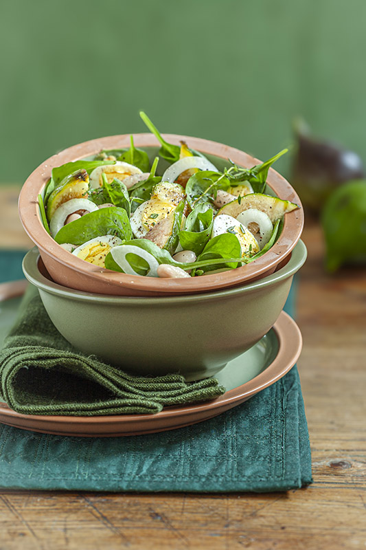 CON I FICHI - INSALATA DI SPINACINI FICHI UOVA DI QUAGLIA  - 7020