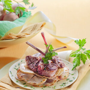 COSTOLETTE D'AGNELLO CON TORTINO DI PATATE - 4138