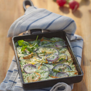 FRITTATA BIANCA CON PREZZEMOLO CIPOLLE PATATE RAPANELLI - 0541