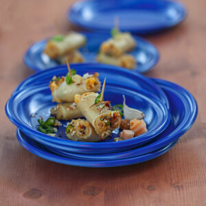 MEZZE MANICHE RIPIENE CON ZUCCA PANCETTA AGLIO PEPERONCINO MANDORLE E NOCI - FINGER FOOD - 0172