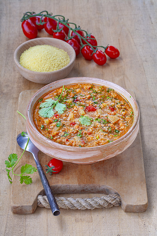 CHORBA HARA BI KESKOU - ZUPPA CON CUS CUS POMODORO HARISSA PATATE -  0199