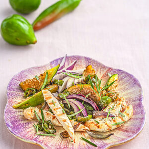 POLLO GRIGLIATO CON CIPOLLE ROSSE FICHI VERDI PEPERONCINO VERDE PICCANTE ROSMARINO - 2004