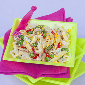 PICNIC – PENNE CON ASPARAGI PEPERONE ROSSO FUNGHI SOTTOLIO UOVO GRANA – 4806