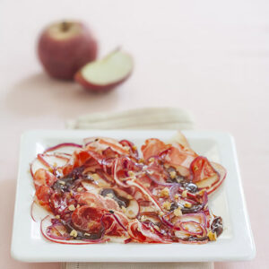CARPACCIO DI COPPA CON MELE CIPOLLE CARAMELLATE CON ACETO BALSAMICO - 1029
