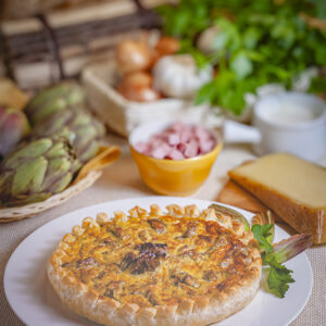 TORTA DELICATA CON CARCIOFI, PROSCIUTTO E FORMAGGIO - 1065