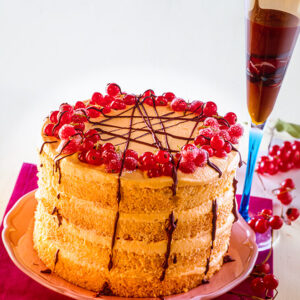 TORTA CON CREMA PASTICCERA CIOCCOLATO E RIBES - 8630