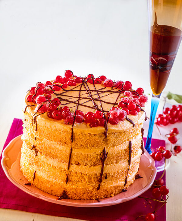 TORTA CON CREMA PASTICCERA CIOCCOLATO E RIBES - 8630