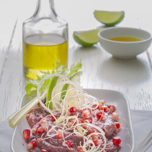 CARPACCIO DI PETTO D'ANATRA CON VINAIGRETTE AL LIME, MELOGRANO E SEDANO - 1951