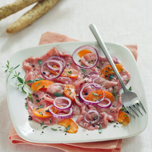CARPACCIO CON CIPOLLA ROSSA ALBICOCCHE PEPE SANTOREGGIA - 7243