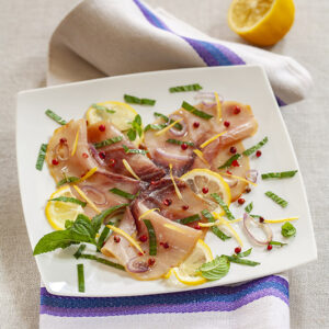 CARPACCIO DI PESCE SPADA CON VODKA LIMONE MENTA - 7265