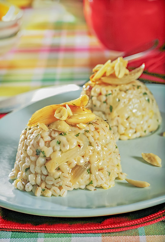 ORZOTTO CON SCALOGNI PATATE E MANDORLE - S12404138