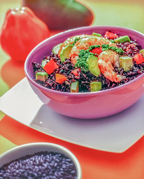 INSALATA DI RISO NERO CON GAMBERI E PESTO ALLA RUCOLA - S2304115 - 6304