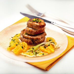 TOURNEDOS DI VITELLO CON ARANCE E CIPOLLOTTI - 3069