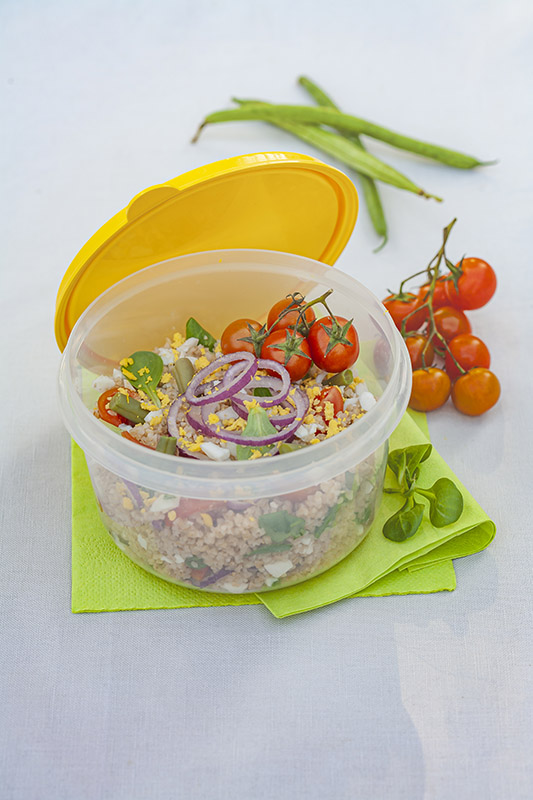 BULGUR CON SONGINO POMODORI FAGIOLINI CIPOLLE ROSSE UOVA SODE - 0687