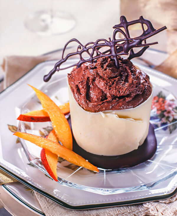 CESTINO BIANCO CON MOUSSE DI CIOCCOLATO - S200232 - 75902