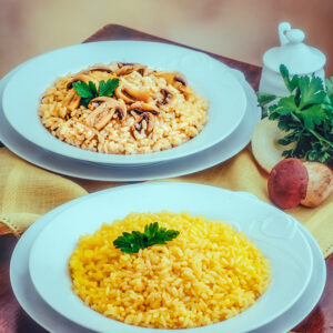 RISOTTO ALLO ZAFFERANO, RISOTTO AI FUNGHI - 6533