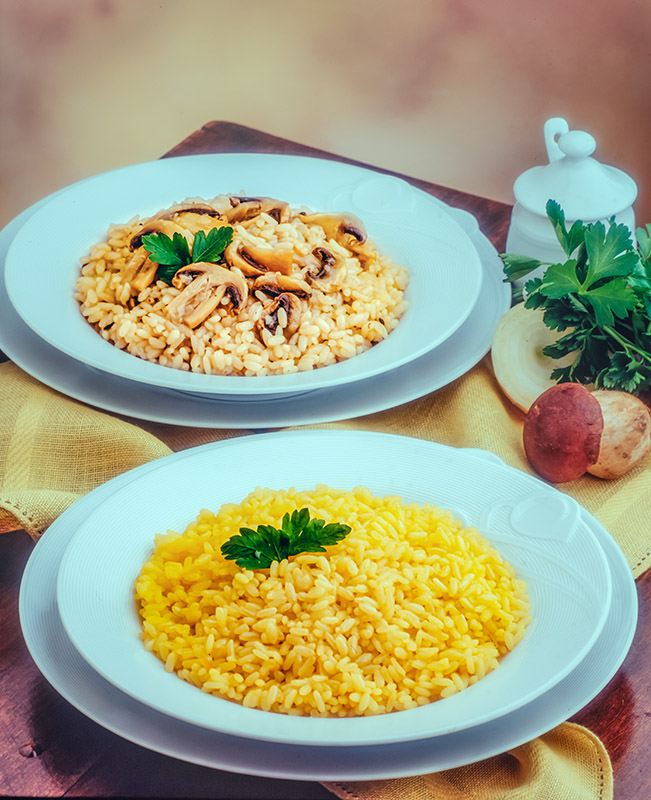 RISOTTO ALLO ZAFFERANO, RISOTTO AI FUNGHI - 6533 - immagine 1