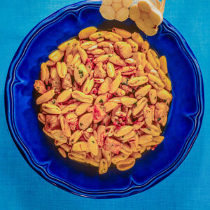CAVATELLI CON PESCE PINOLI E ZAFFERANO - 6834