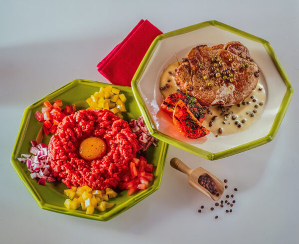 FILETTO AL PEPE VERDE E TARTARE DI CARNE CRUDA - 9843