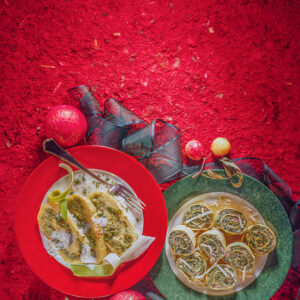 POLPETTONE DI PASTA ALL'UOVO BROCCOLI E GIRELLE DI PASTA ALL'UOVO CON ERBETTE E PECORINO - 9854