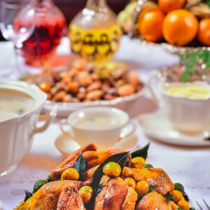 FARAONA CON CASTAGNE E CAVOLINI DI BRUXELLES - 5590