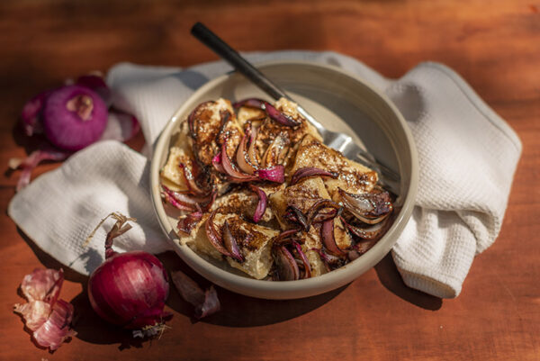 PACCHERI CON CREMA DI FAVE E CIPOLLE ALL'ACETO BALSAMICO - 9162