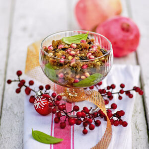 PESTATO DI MELANZANA FIAMMEGGIATA CON AGLIO MELAGRANA BASILICO  - 7961