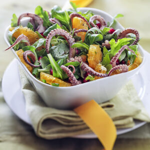 INSALATA DI NATALE CON POLPO RUCOLA SONGINO ARANCIA MELAGRANA - 8330