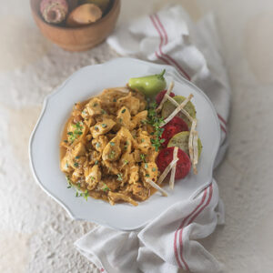 SPEZZATINO DI POLLO IN AGRODOLCE CON CAVOLO CAPPUCCIO FICHI D'INDIA SEDANO RAPA - 2980