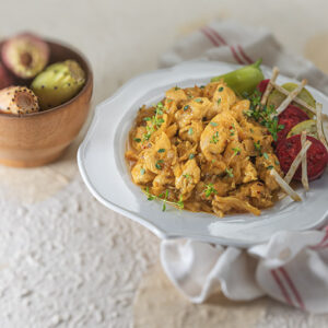 SPEZZATINO DI POLLO IN AGRODOLCE CON CAVOLO CAPPUCCIO FICHI D'INDIA SEDANO RAPA - 2982