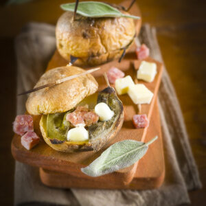 SCATOLINE DI PATATE AL FORNO CON PANCETTA AFFUMICATA SALVIA E BURRO - 2961